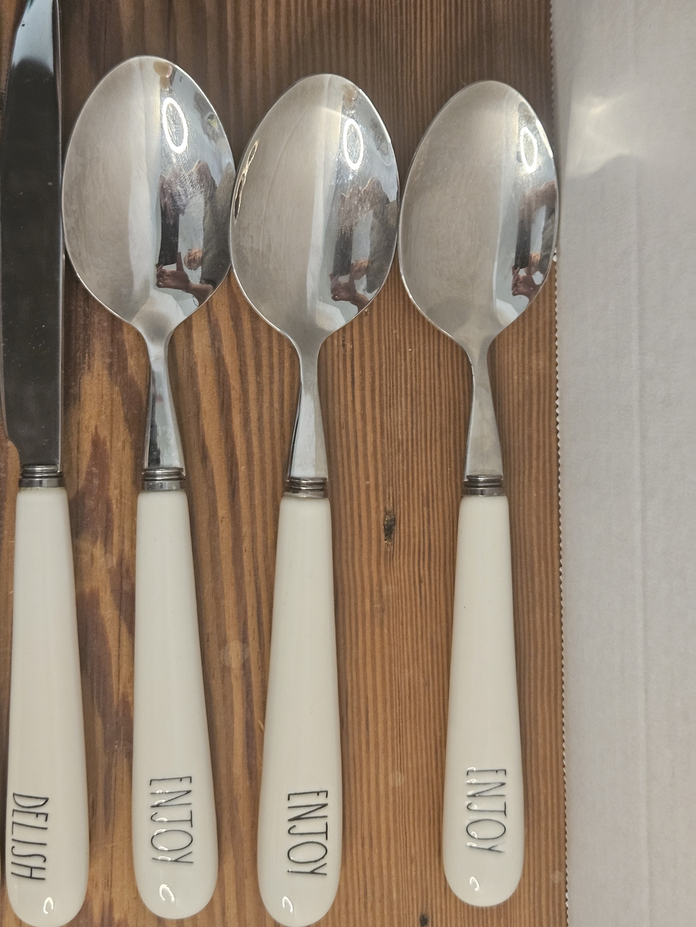 Rae Dunn White Stainless Flatware Set - Assorted Spoons, Forks & Knives - 14 - Picture 6 of 10